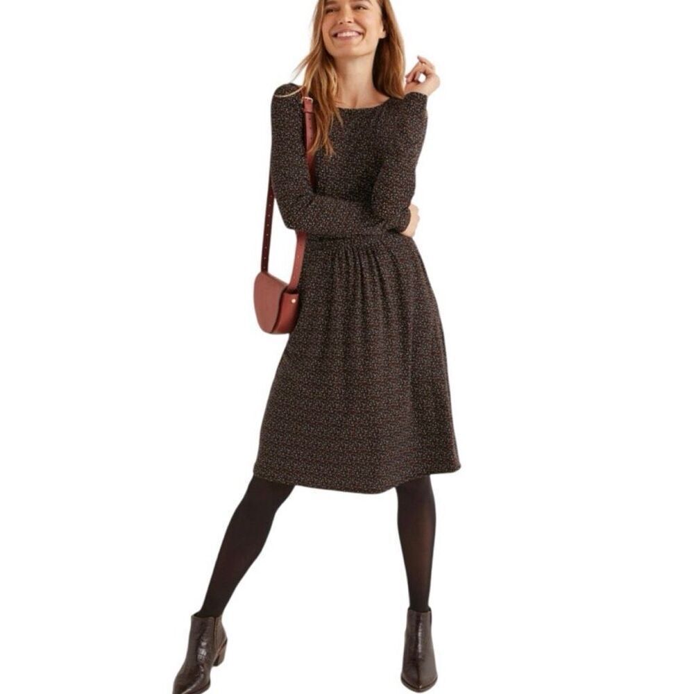 Boden Abigail Jersey Dress size 10  Black Confetti